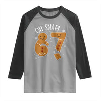 Oh Snap 67 Gingerbread Meme Raglan Shirt Broken Cookie Six Seven Holiday Gag Christmas Vibes - Wonder Print Shop