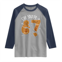 Oh Snap 67 Gingerbread Meme Raglan Shirt Broken Cookie Six Seven Holiday Gag Christmas Vibes - Wonder Print Shop