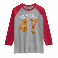 Oh Snap 67 Gingerbread Meme Raglan Shirt Broken Cookie Six Seven Holiday Gag Christmas Vibes - Wonder Print Shop