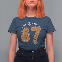 Oh Snap 67 Gingerbread Meme T Shirt For Women Broken Cookie Six Seven Holiday Gag Christmas Vibes - Wonder Print Shop