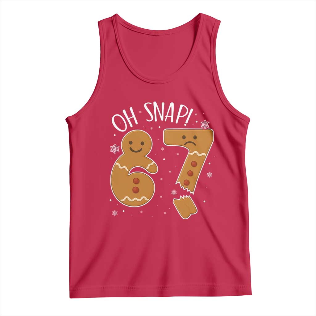Oh Snap 67 Gingerbread Meme Tank Top Broken Cookie Six Seven Holiday Gag Christmas Vibes - Wonder Print Shop