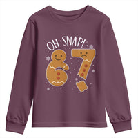 Oh Snap 67 Gingerbread Meme Youth Sweatshirt Broken Cookie Six Seven Holiday Gag Christmas Vibes - Wonder Print Shop