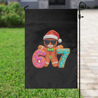 Funny 67 Meme Gingerbread Donut Garden Flag Cool Christmas Cookie Six Seven Santa Hat Sprinkles - Wonder Print Shop