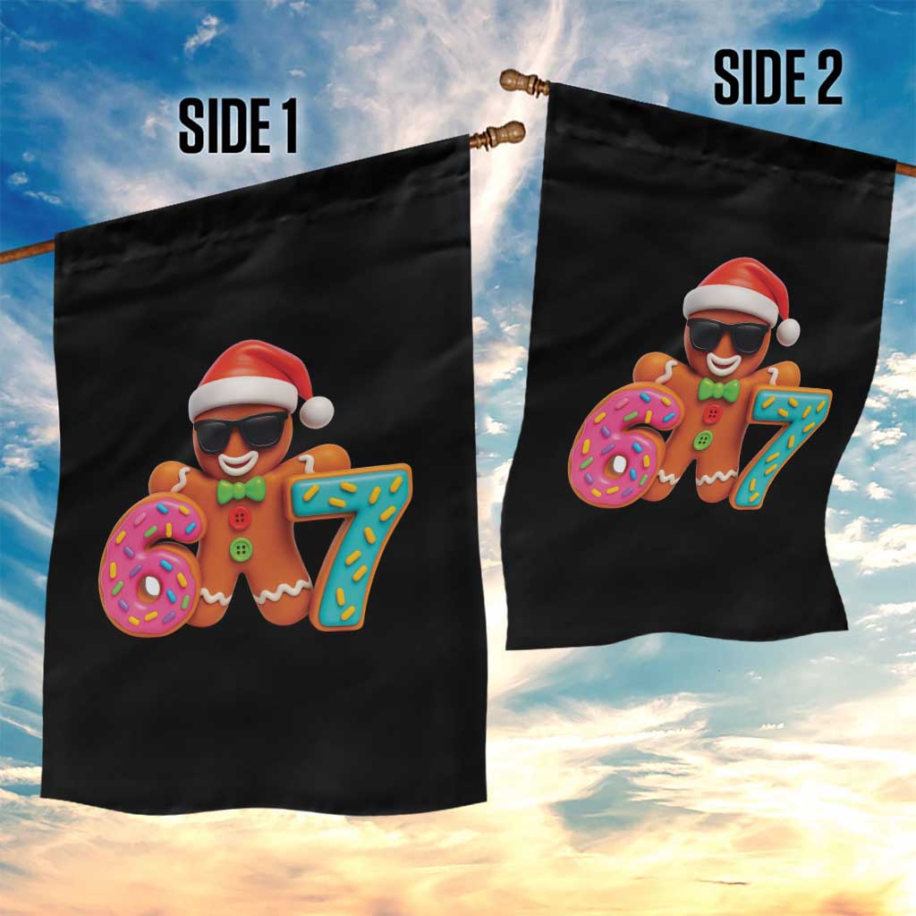 Funny 67 Meme Gingerbread Donut Garden Flag Cool Christmas Cookie Six Seven Santa Hat Sprinkles - Wonder Print Shop