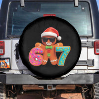 Funny 67 Meme Gingerbread Donut Spare Tire Cover Cool Christmas Cookie Six Seven Santa Hat Sprinkles - Wonder Print Shop