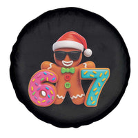 Funny 67 Meme Gingerbread Donut Spare Tire Cover Cool Christmas Cookie Six Seven Santa Hat Sprinkles - Wonder Print Shop