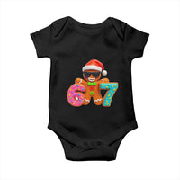 Funny 67 Meme Gingerbread Donut Baby Onesie Cool Christmas Cookie Six Seven Santa Hat Sprinkles - Wonder Print Shop