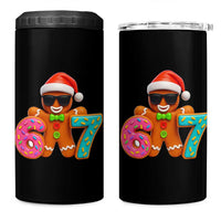 Funny 67 Meme Gingerbread Donut 4 in 1 Can Cooler Tumbler Cool Christmas Cookie Six Seven Santa Hat Sprinkles - Wonder Print Shop