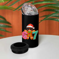 Funny 67 Meme Gingerbread Donut 4 in 1 Can Cooler Tumbler Cool Christmas Cookie Six Seven Santa Hat Sprinkles - Wonder Print Shop