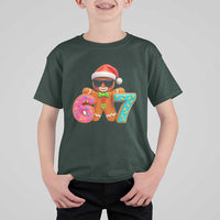 Funny 67 Meme Gingerbread Donut T Shirt For Kid Cool Christmas Cookie Six Seven Santa Hat Sprinkles - Wonder Print Shop