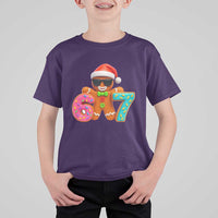 Funny 67 Meme Gingerbread Donut T Shirt For Kid Cool Christmas Cookie Six Seven Santa Hat Sprinkles - Wonder Print Shop