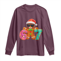 Funny 67 Meme Gingerbread Donut Long Sleeve Shirt Cool Christmas Cookie Six Seven Santa Hat Sprinkles - Wonder Print Shop