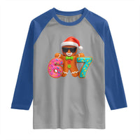 Funny 67 Meme Gingerbread Donut Raglan Shirt Cool Christmas Cookie Six Seven Santa Hat Sprinkles - Wonder Print Shop