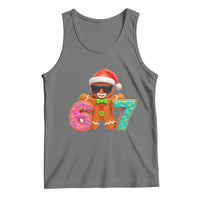 Funny 67 Meme Gingerbread Donut Tank Top Cool Christmas Cookie Six Seven Santa Hat Sprinkles - Wonder Print Shop