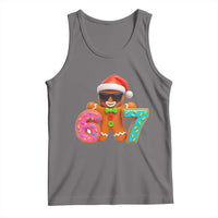 Funny 67 Meme Gingerbread Donut Tank Top Cool Christmas Cookie Six Seven Santa Hat Sprinkles - Wonder Print Shop