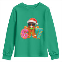 Funny 67 Meme Gingerbread Donut Youth Sweatshirt Cool Christmas Cookie Six Seven Santa Hat Sprinkles - Wonder Print Shop