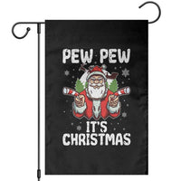 Funny Pew Pew Santa Christmas Garden Flag Angry Santa with Candy Cane Guns Holiday Humor - Wonder Print Shop