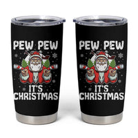 Funny Pew Pew Santa Christmas Tumbler Cup Angry Santa with Candy Cane Guns Holiday Humor - Wonder Print Shop