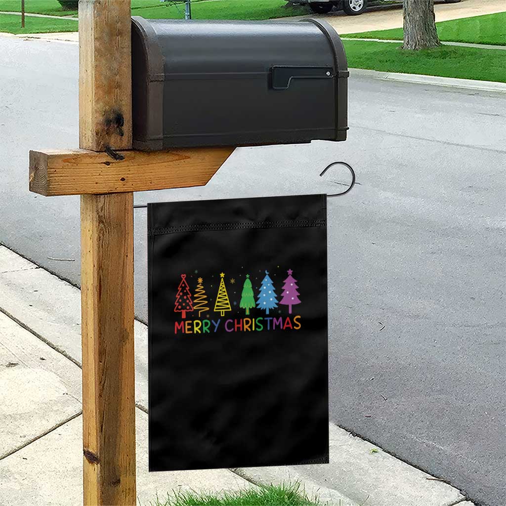 Colorful Rainbow Christmas Trees Garden Flag Merry Xmas Fun Festive Holiday Pride Gift - Wonder Print Shop
