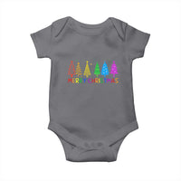 Colorful Rainbow Christmas Trees Baby Onesie Merry Xmas Fun Festive Holiday Pride Gift - Wonder Print Shop