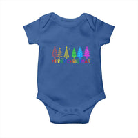 Colorful Rainbow Christmas Trees Baby Onesie Merry Xmas Fun Festive Holiday Pride Gift - Wonder Print Shop