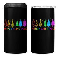 Colorful Rainbow Christmas Trees 4 in 1 Can Cooler Tumbler Merry Xmas Fun Festive Holiday Pride Gift - Wonder Print Shop