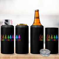 Colorful Rainbow Christmas Trees 4 in 1 Can Cooler Tumbler Merry Xmas Fun Festive Holiday Pride Gift - Wonder Print Shop