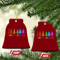 Colorful Rainbow Christmas Trees Ceramic Ornament Merry Xmas Fun Festive Holiday Pride Gift - Wonder Print Shop