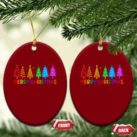Colorful Rainbow Christmas Trees Ceramic Ornament Merry Xmas Fun Festive Holiday Pride Gift - Wonder Print Shop