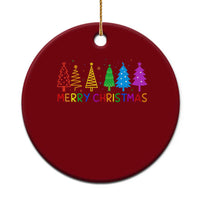 Colorful Rainbow Christmas Trees Ceramic Ornament Merry Xmas Fun Festive Holiday Pride Gift - Wonder Print Shop
