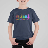 Colorful Rainbow Christmas Trees T Shirt For Kid Merry Xmas Fun Festive Holiday Pride Gift - Wonder Print Shop