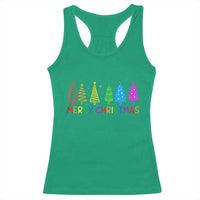 Colorful Rainbow Christmas Trees Racerback Tank Top Merry Xmas Fun Festive Holiday Pride Gift - Wonder Print Shop
