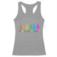 Colorful Rainbow Christmas Trees Racerback Tank Top Merry Xmas Fun Festive Holiday Pride Gift - Wonder Print Shop