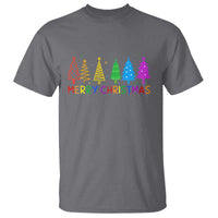 Colorful Rainbow Christmas Trees T Shirt Merry Xmas Fun Festive Holiday Pride Gift - Wonder Print Shop