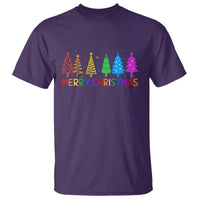 Colorful Rainbow Christmas Trees T Shirt Merry Xmas Fun Festive Holiday Pride Gift - Wonder Print Shop