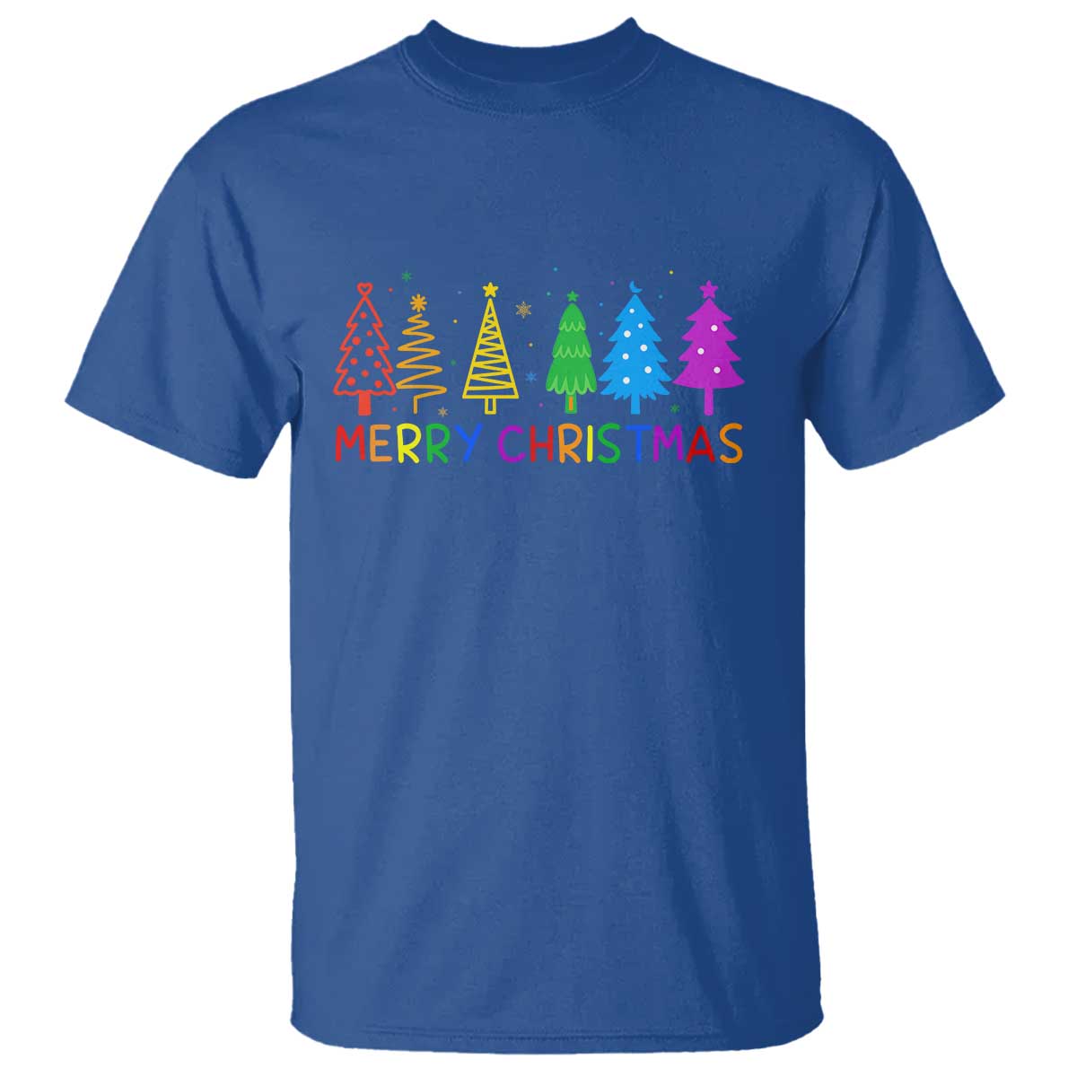 Colorful Rainbow Christmas Trees T Shirt Merry Xmas Fun Festive Holiday Pride Gift - Wonder Print Shop