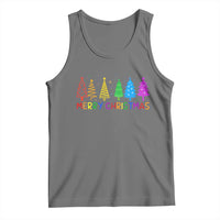 Colorful Rainbow Christmas Trees Tank Top Merry Xmas Fun Festive Holiday Pride Gift - Wonder Print Shop