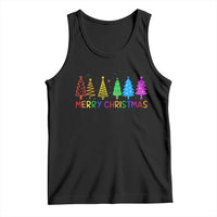 Colorful Rainbow Christmas Trees Tank Top Merry Xmas Fun Festive Holiday Pride Gift - Wonder Print Shop