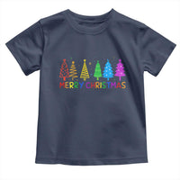 Colorful Rainbow Christmas Trees Toddler T Shirt Merry Xmas Fun Festive Holiday Pride Gift - Wonder Print Shop
