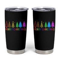 Colorful Rainbow Christmas Trees Tumbler Cup Merry Xmas Fun Festive Holiday Pride Gift - Wonder Print Shop