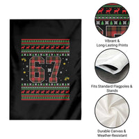 67 Christmas Red Plaid Garden Flag Funny Six Seven Meme Holiday Vibes Graphic - Wonder Print Shop