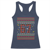 67 Christmas Red Plaid Racerback Tank Top Funny Six Seven Meme Holiday Vibes Graphic - Wonder Print Shop