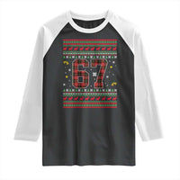 67 Christmas Red Plaid Raglan Shirt Funny Six Seven Meme Holiday Vibes Graphic - Wonder Print Shop