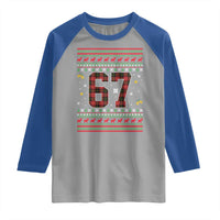 67 Christmas Red Plaid Raglan Shirt Funny Six Seven Meme Holiday Vibes Graphic - Wonder Print Shop