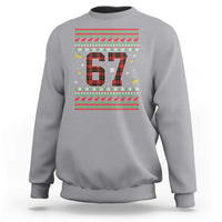 67 Christmas Red Plaid Sweatshirt Funny Six Seven Meme Holiday Vibes Graphic - Wonder Print Shop