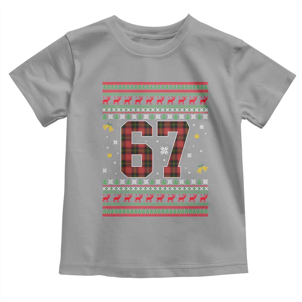 67 Christmas Red Plaid Toddler T Shirt Funny Six Seven Meme Holiday Vibes Graphic - Wonder Print Shop