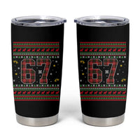 67 Christmas Red Plaid Tumbler Cup Funny Six Seven Meme Holiday Vibes Graphic - Wonder Print Shop