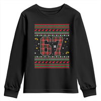 67 Christmas Red Plaid Youth Sweatshirt Funny Six Seven Meme Holiday Vibes Graphic - Wonder Print Shop