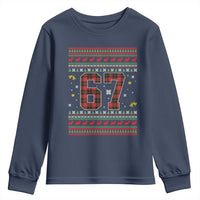 67 Christmas Red Plaid Youth Sweatshirt Funny Six Seven Meme Holiday Vibes Graphic - Wonder Print Shop