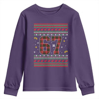 67 Christmas Red Plaid Youth Sweatshirt Funny Six Seven Meme Holiday Vibes Graphic - Wonder Print Shop